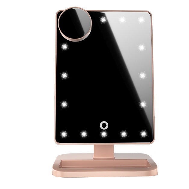 Miroir Maquillage Tactile 3-en-1 – LED & Haut-Parleur Bluetooth