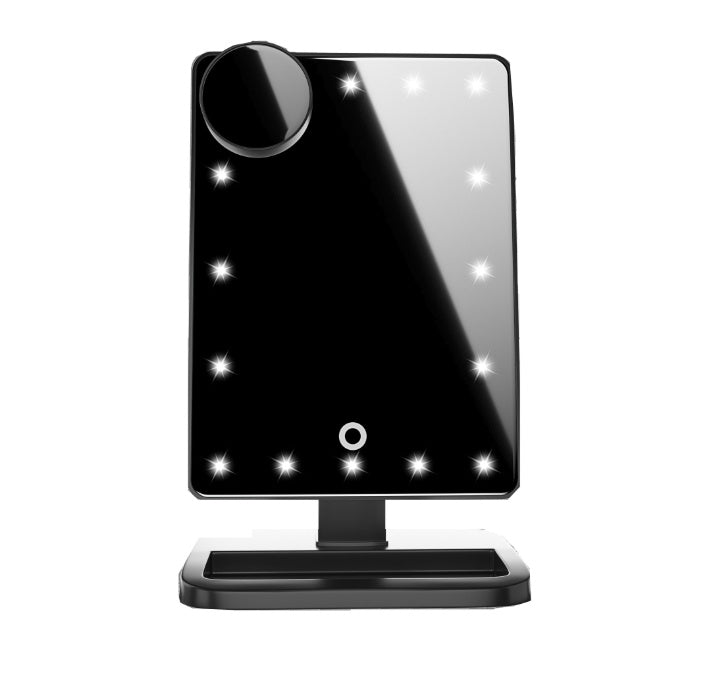 Miroir Maquillage Tactile 3-en-1 – LED & Haut-Parleur Bluetooth