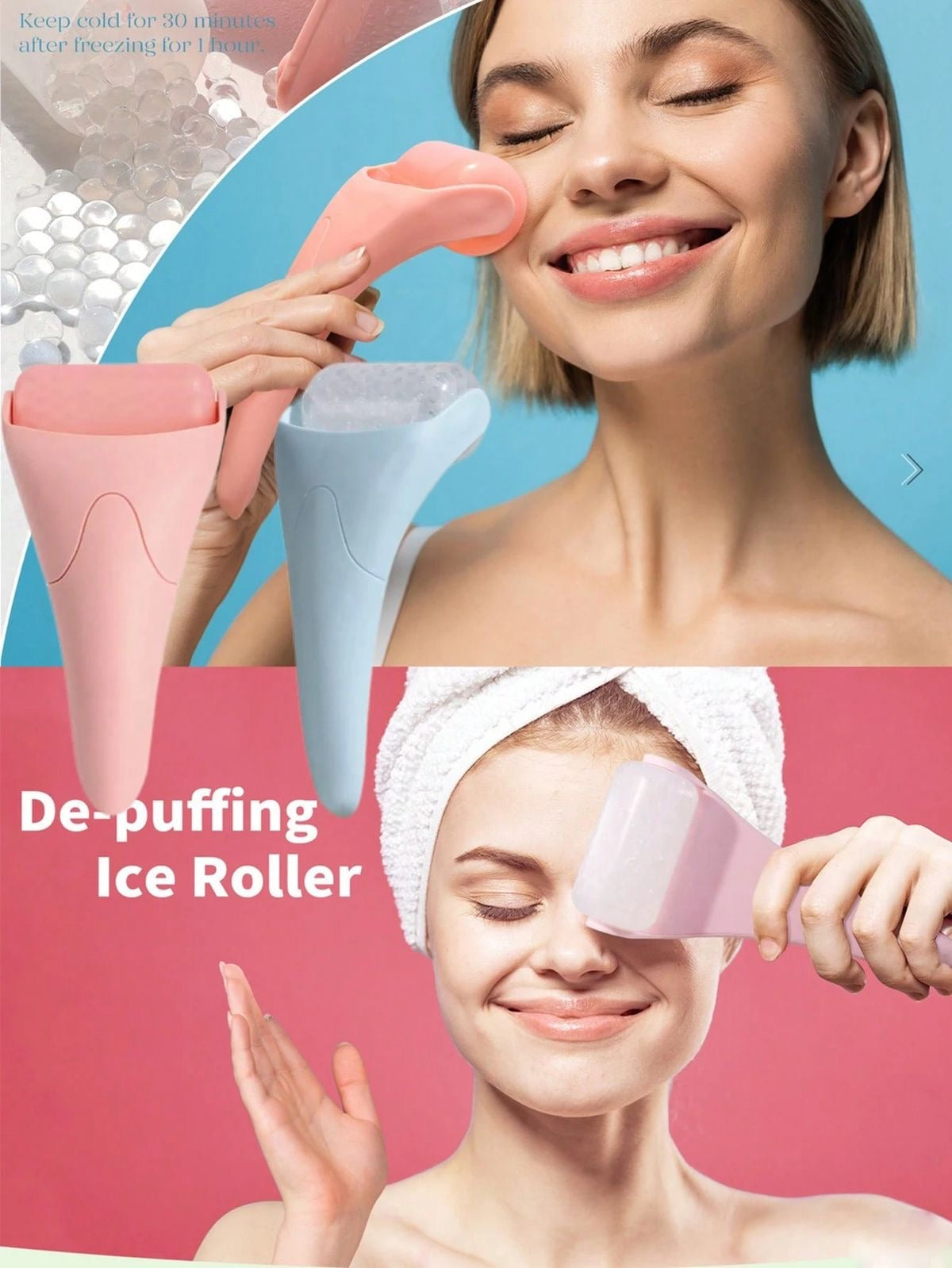 Ice Roller Visage ❄️ – L’outil rafraîchissant qui réveille ta peau & efface les poches sous les yeux !