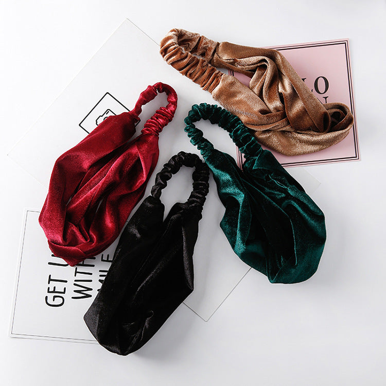 Bandeau Cheveux Velours Large – Confort & Élégance