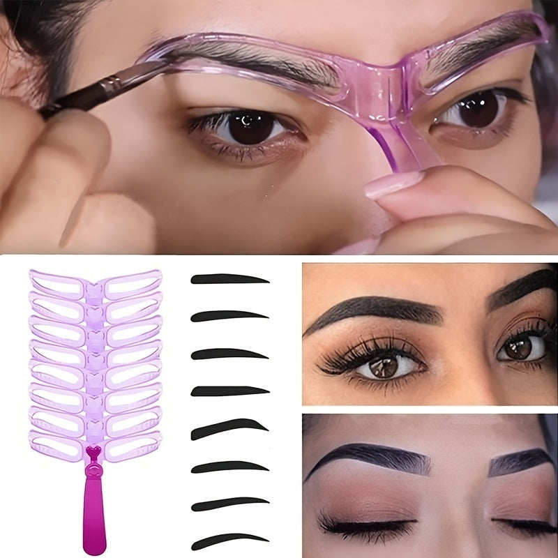 Kit 8 Pochoirs à Sourcils Réutilisables – Sourcils Parfaits en 3 Minutes