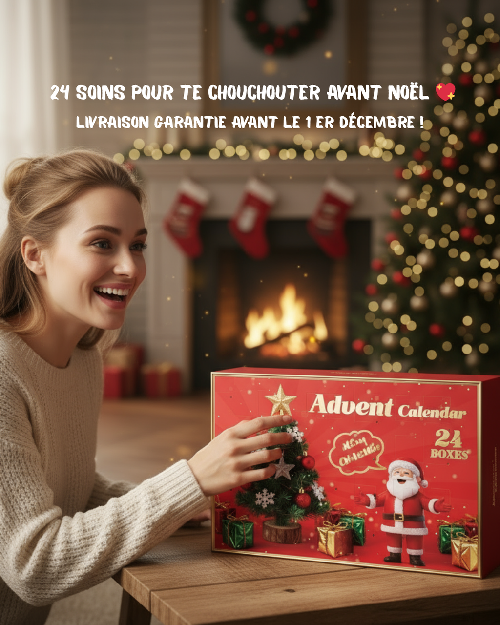 coffret beauté de noël en présentation 