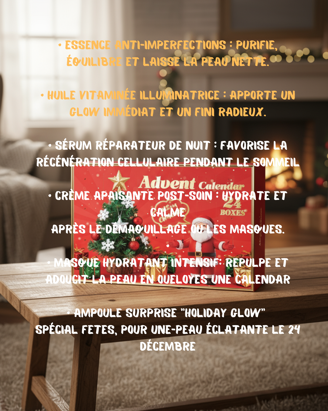 description du contenu du calendrier de l'avent