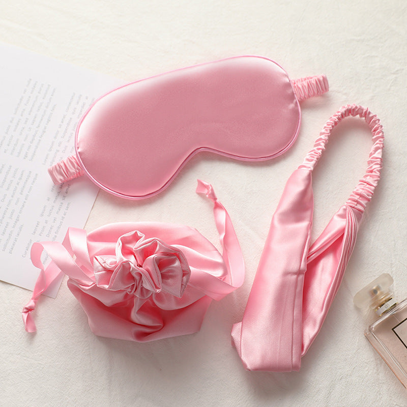 Coffret 3-en-1 Soie – Masque de Nuit, Bandeau & Pochette